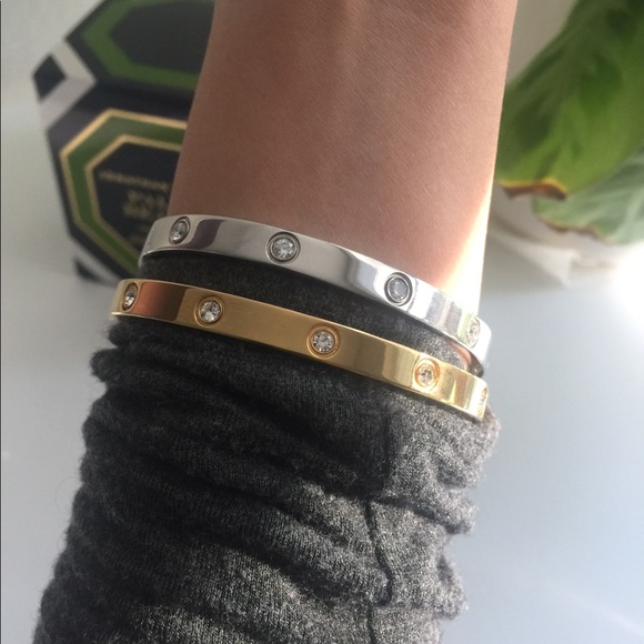 LOVE look bracelet gold crystal diamonds - Picture 5 of 7